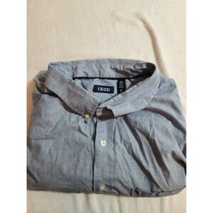 Izod Shirt Mens 3XLT 3XL Tall Blue Long Sleeve Big Preppy Summer Academia